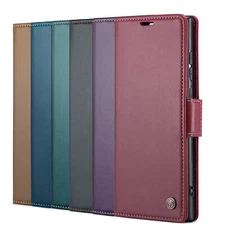 For Samsung Galaxy S25 Ultra S24 FE S23 S22 Magnetic Flip Leather Wallet Case