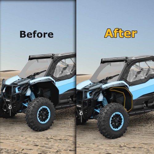 Wide Fender Flares Full Kit For 2020+ Kawasaki Teryx KRX 1000 Models - Picture 3 of 23
