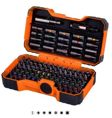 Bahco 59/S100BC 100-teiliges Schraubendreher-Bit-Set & Bithalter SL/PH/PZ/TX/HEX