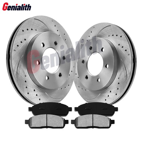 330mm Front Drilled Brake Rotors + Ceramic Brake Pads for 2009 Ford F-150 6-Lug