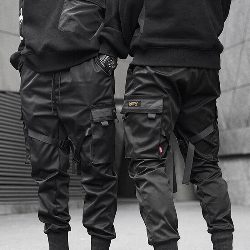 Men Casual Hip Hop Streetwear Multi Pockets Harem Pants Trousers Cargo  Joggers