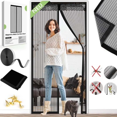 Magnet Fliegengitter Tür 125x235 Cm – Ohne Bohren, Selbst Schließend