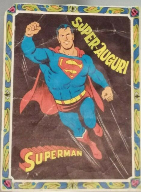 Super Auguri Superman Cartolina Biglietto Auguri Super Bat Club Ebay