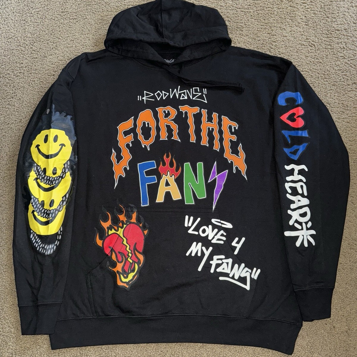 RODWAVE ロッドウェイブ SOULFLY TOUR HOODIE NEW Rod Wave “For The Fans” Soul Fly Tour Merch Hoodie - Men's M