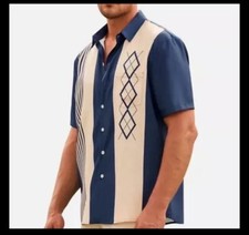 Shirt Size medium Men Hawaiian 50  s Bowling Shirt Style Button Down