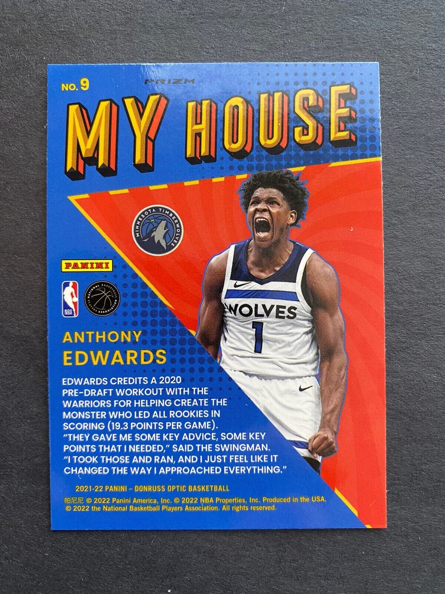 2021-22 Panini Donruss Optic Anthony Edwards MY HOUSE Purple Prizm