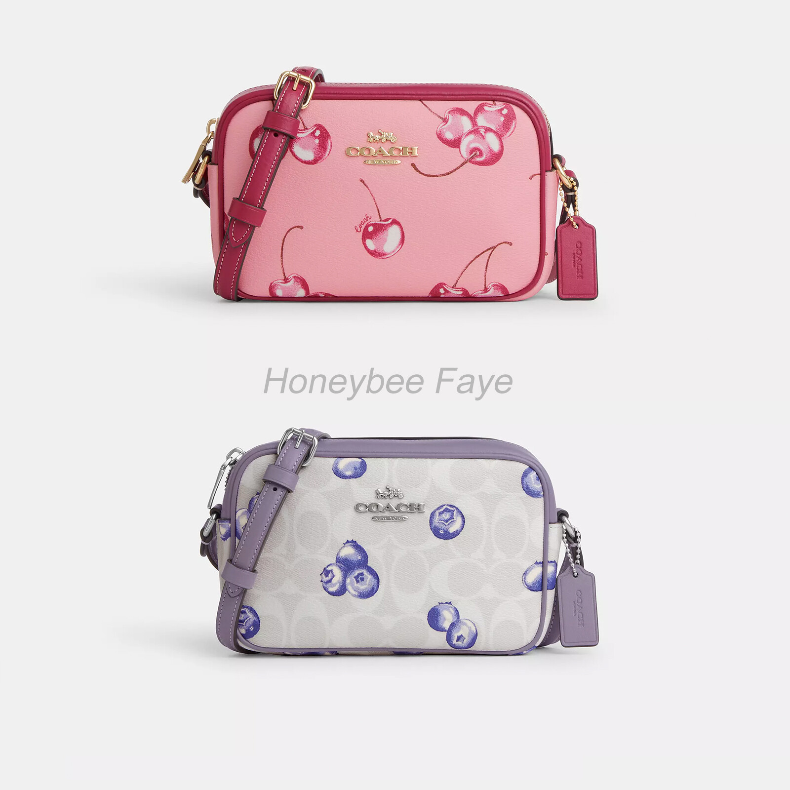 NWT Coach  Mini Jamie Camera Bag In Signature Canvas With Cherry/Blueberry Print image 3