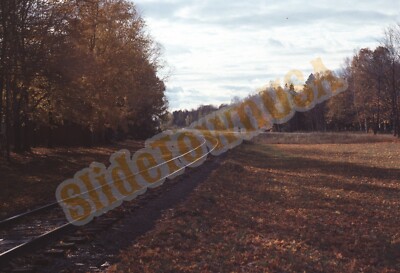 Vintage 1981 Zug Dia Eisenbahn Schienen auf Kurve X1M077