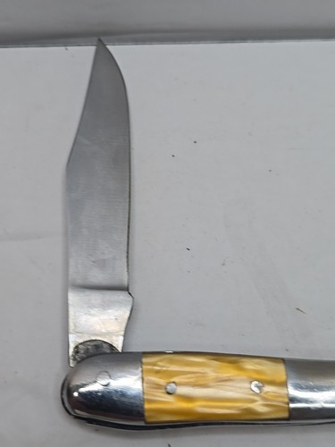 Pakistan Pocket Knife Colorful Inlays Stainless Steel Blade 3 3/4 Inches - Picture 8 of 12