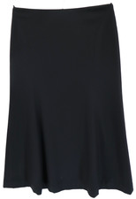 TALBOTS Women's Thin Flannel 99 Wool A-Line Skirt Midi Solid Black Size 6P