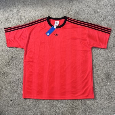 Adidas Originals Jacquard Jersey Shirt Lucid Red Black Trefoil Football Size XL