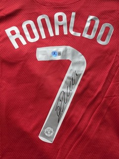 Cristiano Ronaldo Signed manchester united jersey Moscow Final Beckett COA