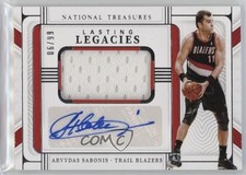 2021-22 National Treasures Lasting Legacies Relics 6/99 Arvydas Sabonis Auto s3g