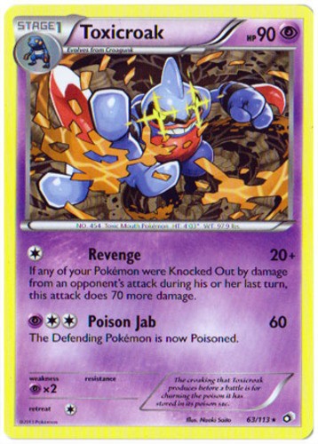 Toxicroak - 63/113 - Rare (Mp) Legendary Treasures - Psychic Pokémon