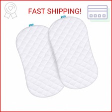 Bassinet Mattress Pad Cover Compatible with Halo BassiNest Swivel Sleeper, 2 Pac
