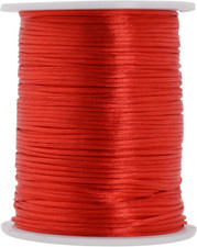Nylon Satin Cord 1Mm Rattail Cord Red String - 100 Yds Nylon Chinese Knotting Co