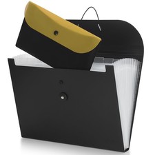 Accordion File Organizer Expanding File Folder with Detachable Pouch File Fol...
