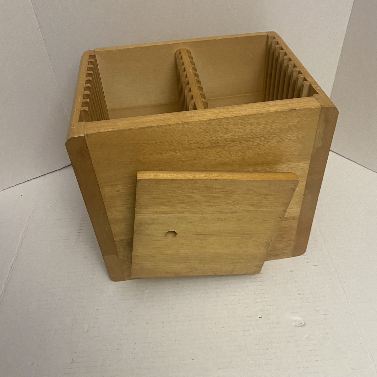 Vintage Media Storage Solid Wood Rotating Spinning CD DVD Holder