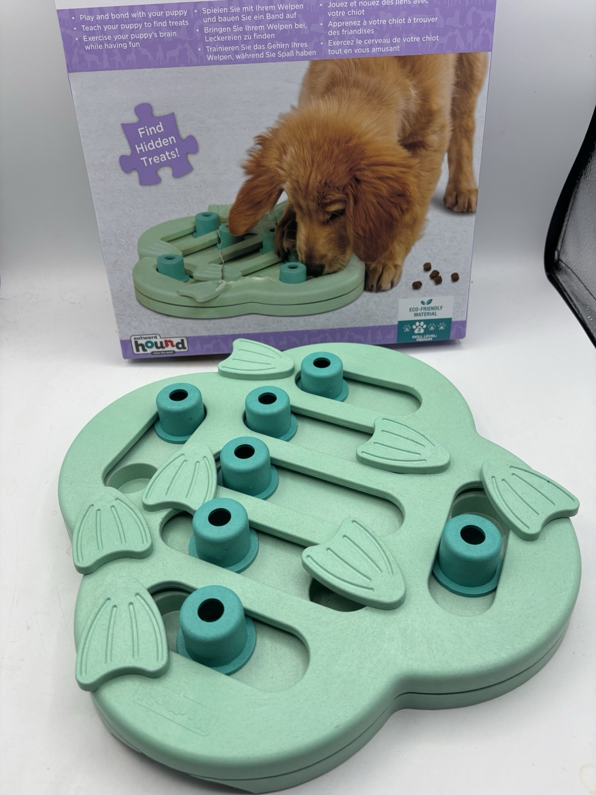 Nina Ottosson by Outward Hound DOG Hide N' Slide Green Interactive Minor Damage