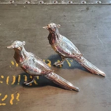 Vintage Weidlich Bros. (WB)MFG Co.Silver plated Peacock Salt and Pepper Shakers