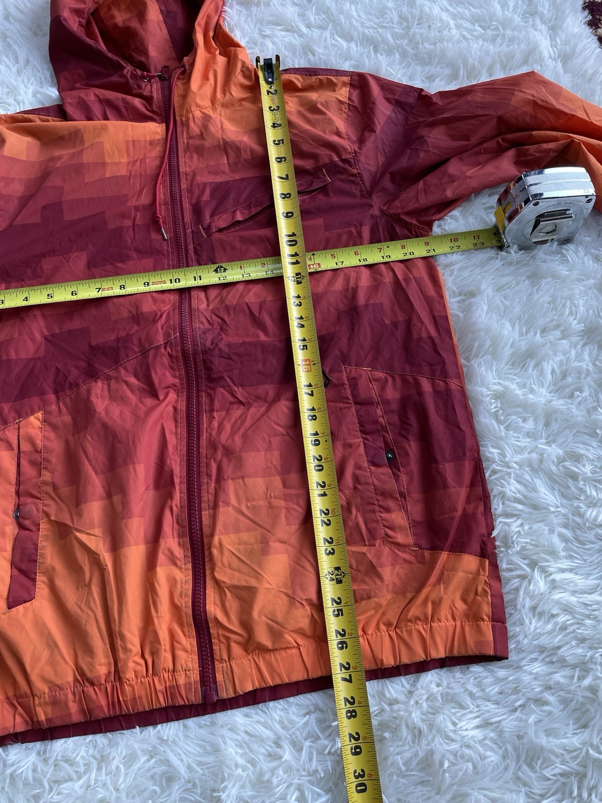 Volcom Orange Gradient Windbreaker Jacket Vintage… - image 6