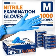 1000ct Nitrile Exam Gloves Blue Latex Free Powder Free Food Safe