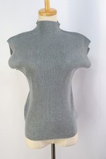 PLEATS PLEASE Gray High Neck Sleeveless Top 096 9621