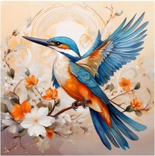 Tile Mural Flying Kingfisher Bird Kitchen Bathroom Art Backsplash Marble Ceramic