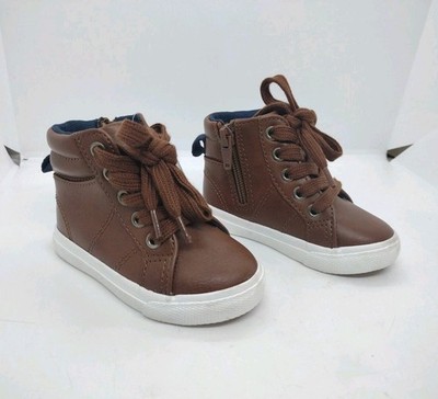 Brown High Top Sneakers - Cat & Jack Zipper Side Toddler Size 5