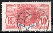 Ivory Coast Stamp Scott #25, 10c, General Louis Faidherbe, Used, SCV$6.50