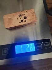 Hand Poured Copper Ingot bar 1lb 2oz No Reserve Free Domestic Shipping!!