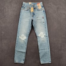 Levis 501 Original Womens Light Wash Distressed Button Fly Jeans Size 24x30