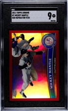 Mickey Mantle 2011 Topps Chrome 7 RED Refractor #9/25 SGC 9 Mint