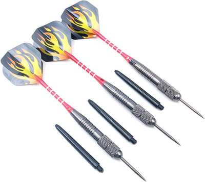 Dartpfeile aus Stahl, Wolfram, 26 g, mit Aluminium-Schäften, 3 Stück Wolfram-Ste