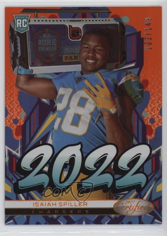 2022 Certified Mirror Orange 103/149 Isaiah Spiller #2022-16 Rookie RC 0j8f