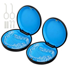 2 Pack Retainer Case, Compatible with Invisalign, Cute Orthodontic Slim Aligner