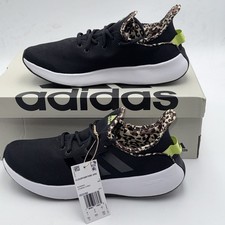 adidas Cloudfoam Pure SPW Sneaker Women's Size 9.5 D Black Pulse Lime IG3150