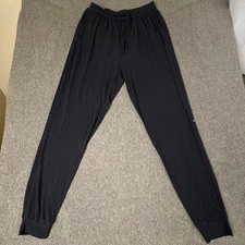 ALO Yoga Black Ribbed High-Waisted Drawstring Lounge Jogger Pants Women's