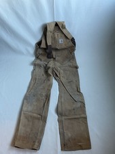Vintage Carhartt 100 Years Centennial Overalls Double Knee USA Made Brown 34x34