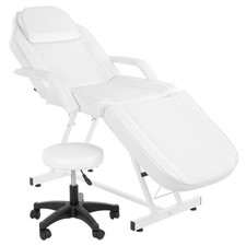 Massage Table, Adjustable Spa Tattoo Bed Salon Equipment, with Hydraulic Stool