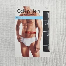 Calvin Klein 4 Pack Classic Fit 100 Cotton Briefs Men's XL 40-42 NIB Black