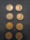 8 Nice Full Wheat 1914 XF + Lincoln Wheat Penny Coins