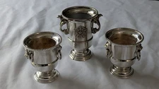 Vintage Viners Silver Plated Lion Head Urns & a Tudor Rose Toothpick holder