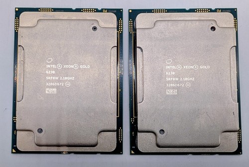 LOT OF 2 Intel Xeon Gold 6230 2.1GHz 27.5MB LGA3647 20-Core CPU Processor SRF8W