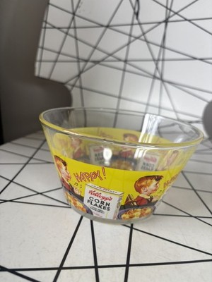 Kellogg's gelbe Corn Flakes Retro Stil Glas Müslischale (sh)