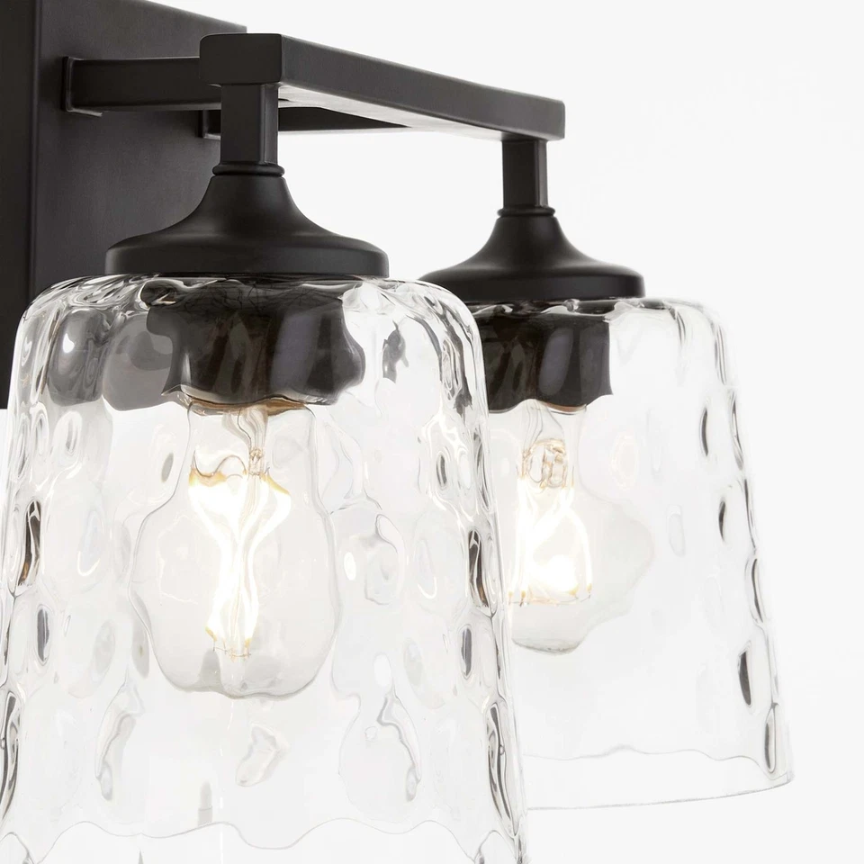 Luz de tocador Quorum International 5005-2-1 Eldorado 2 luces 16" W - negra Foto 2 de 4