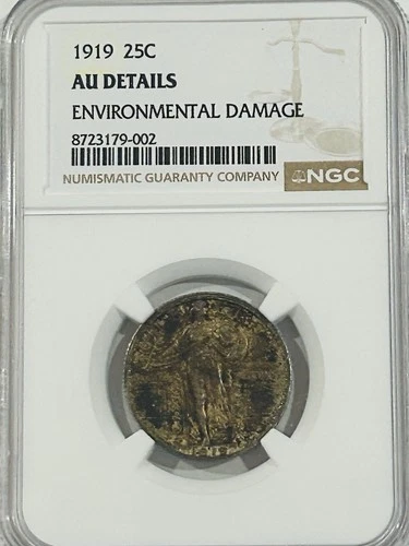 1919 Standing Liberty Quarter NGC 25C Great Toning AU