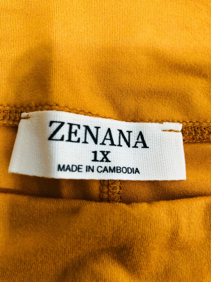 Zenana Mujer Talla 1X Leggings Elásticos Pantalones Deportivos Amarillo Mostaza Foto 4 de 4