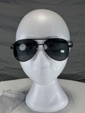 New Black Aviator Sunglasses Metal Frame Classic Unisex w/ Pouch