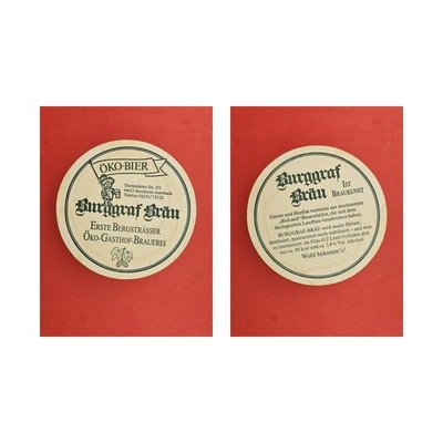 Burggraf Bräu Bensheim-Auerbach Brauerei Bierdeckel Beermat